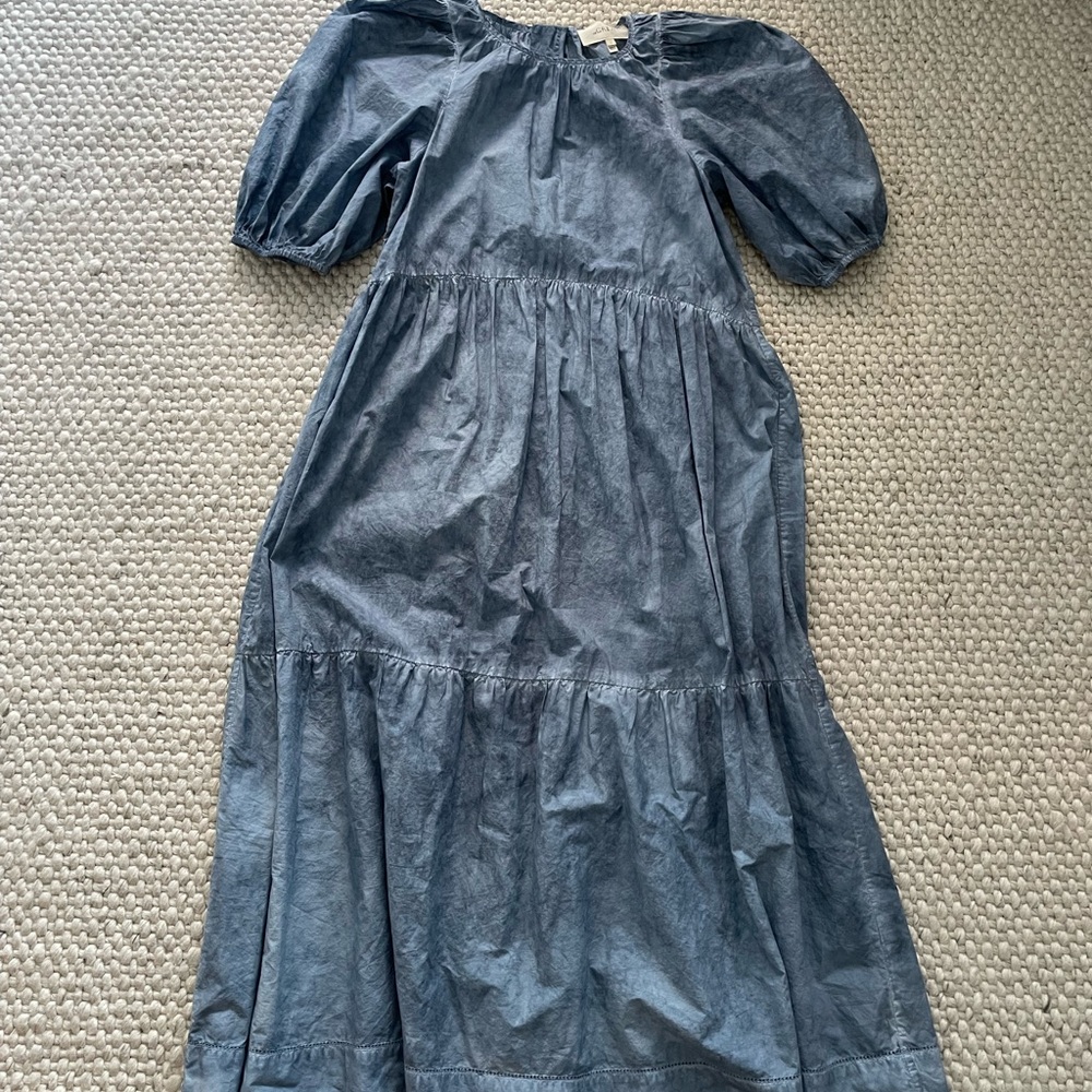 The Great special dye cotton poplin dress with balloon sleeves